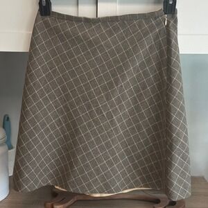 VTG Jessica Ash Silk Plaid Mini Skirt Women 6 Grey Windowpane A-Line Librarian